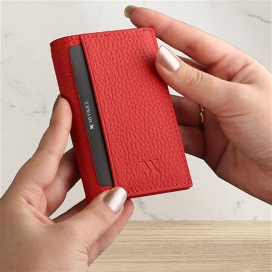 My Valice Unisex Hakiki Deri Cüzdan ve Kartlık 1818 Kırmızı