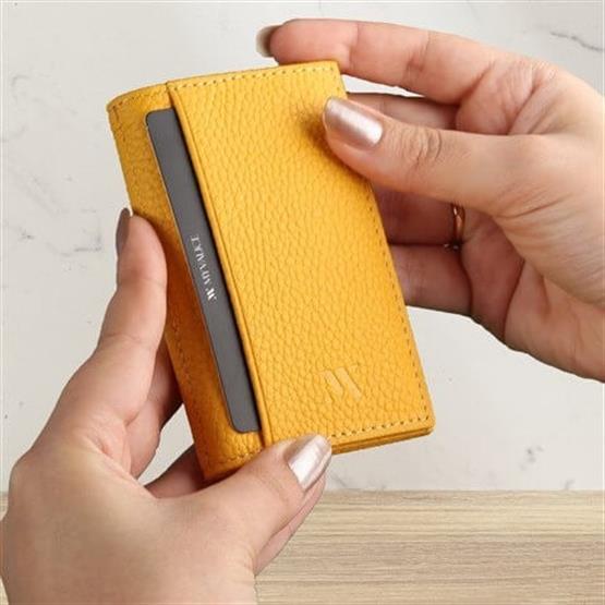 My Valice Unisex Hakiki Deri Cüzdan ve Kartlık 1818 Sarı