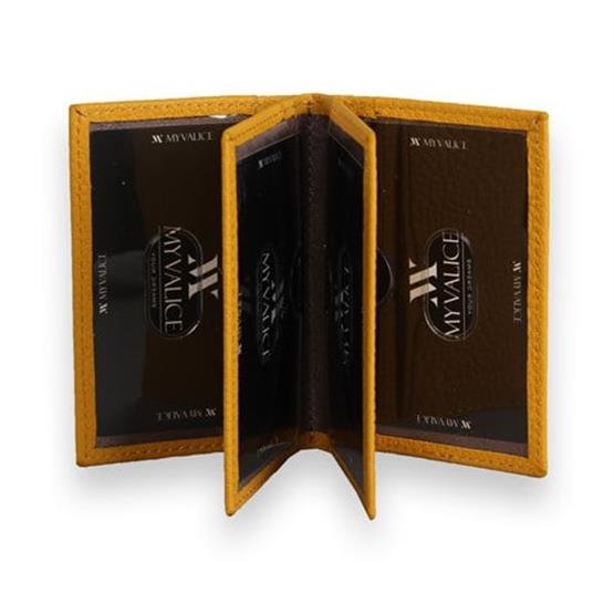 My Valice Unisex Hakiki Deri Cüzdan ve Kartlık 1818 Sarı