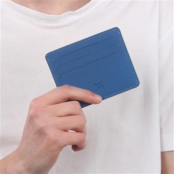 My Valice Unisex Hakiki Deri Cüzdan ve Kartlık 1817 Saks Mavi