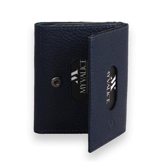 My Valice Unisex Hakiki Deri Cüzdan ve Kartlık 1819 Lacivert