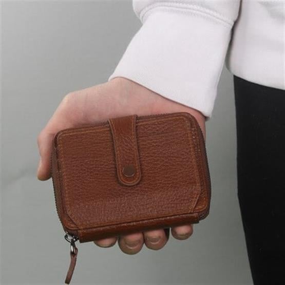 My Valice Unisex Hakiki Deri Cüzdan ve Kartlık 1816 Taba