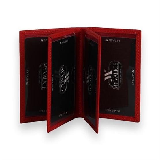 My Valice Unisex Hakiki Deri Cüzdan ve Kartlık 1818 Kırmızı