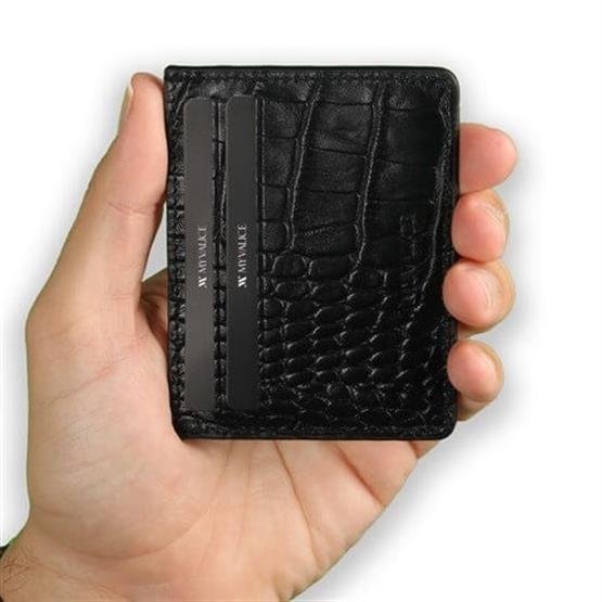 My Valice Unisex Hakiki Deri Cüzdan ve Kartlık 1802 Siyah