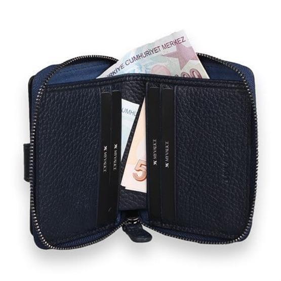 My Valice Unisex Hakiki Deri Cüzdan ve Kartlık 1816 Lacivert