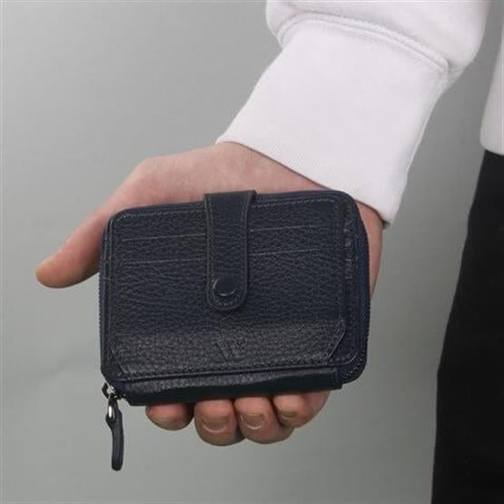 My Valice Unisex Hakiki Deri Cüzdan ve Kartlık 1816 Lacivert