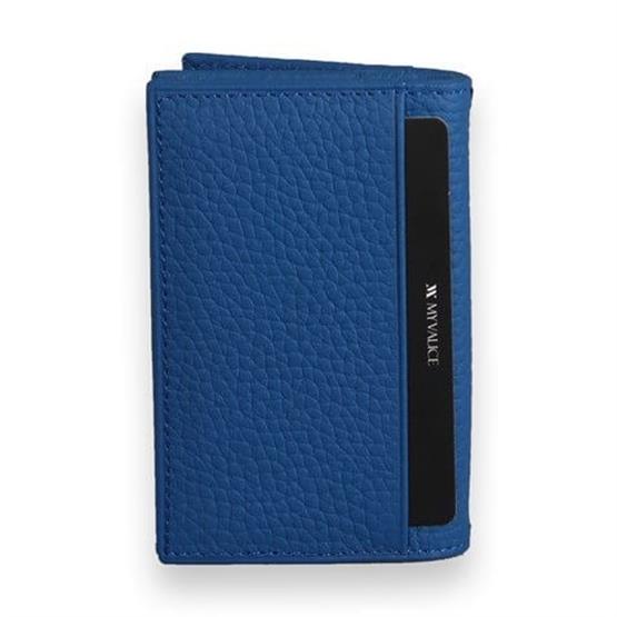 My Valice Unisex Hakiki Deri Cüzdan ve Kartlık 1818 Saks Mavi