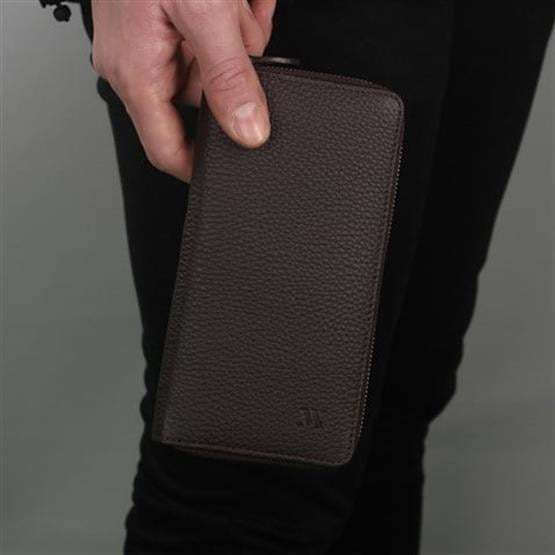 My Valice Unisex Telefon Bölmeli Hakiki  Deri Cüzdan ve Kartlık 1821 Kahve