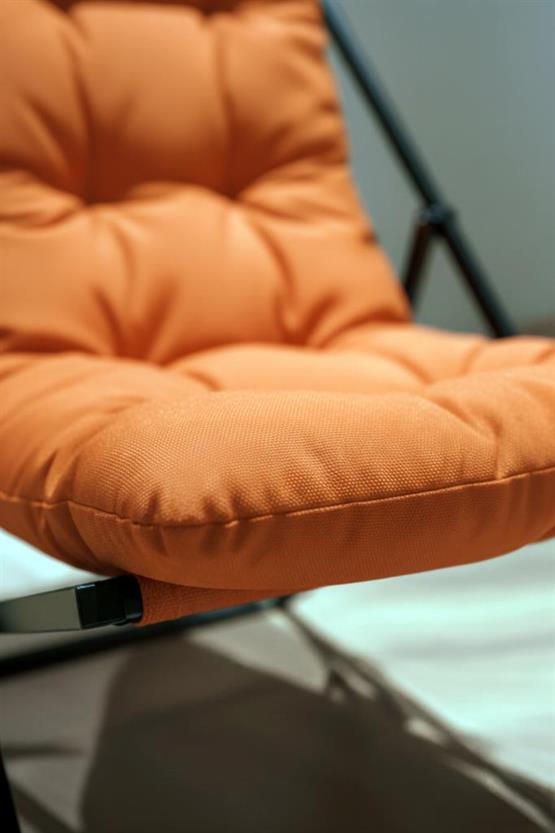 Napper Katlanabilir Turuncu Şezlong - Su Geçirmez Kumaş, Metal İskelet, Balkon ve Bahçe Sandalyesi