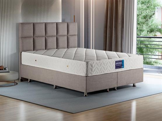 Niron Blue Pocket Tek Kişilik Lüks Full Ortopedik Paket Yaylı Orta Sert Yatak 120x200 cm