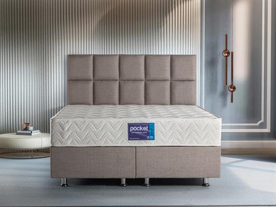 Niron Blue Pocket Tek Kişilik Lüks Full Ortopedik Paket Yaylı Orta Sert Yatak 100x200 cm