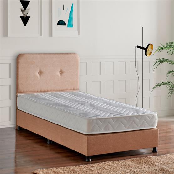 Niron Budget Yatak Seti 80x180 cm Yatak Baza Başlık Takımı - Tek Kişilik Sert Ortopedik Yatak, Baza ve Başlık