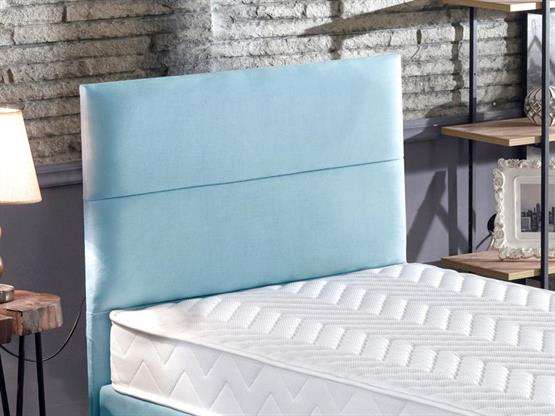 Niron Cozy Tek Kişilik Yatak Seti - Mavi Kumaş Baza, Başlık ve Yatak Takımı