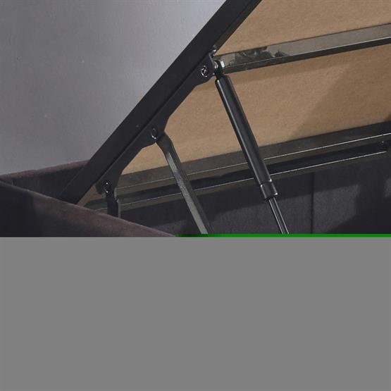 Niron Ela Baza -180x200 cm Çift Kişilik Sandıklı Siyah Kumaş Baza Silinebilir Soho Kumaş