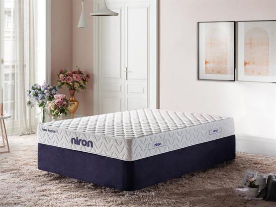 Niron Firm Pocket Çift Kişilik Full Ortopedik Paket Yaylı Orta Sert Yatak 200x200 cm