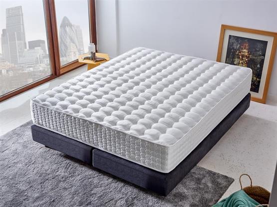 Niron London Yatak 200x200 cm Çift Kişilik Paket Yaylı Alev Geciktiricili Kral Dairesi Yatağı