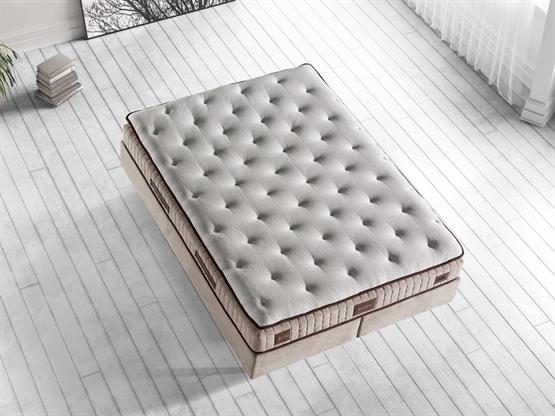 Niron Majesty Yatak 200x200 Çift Kişilik Pedli Ekstra Lüks Yumuşak Yatak Pamuklu Keten Kumaş 30 cm