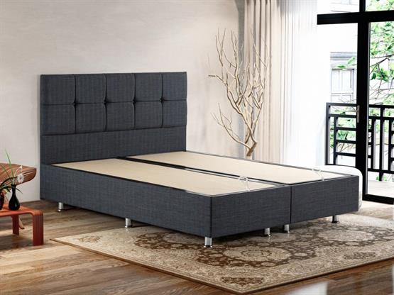 Niron Notte 200x200 Çift Kişilik Lüks Baza ve Başlık Seti Kaydırmaz Kumaşlı