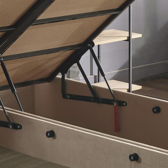 Niron Polo Baza ve Başlık Seti 140x190 cm Çift Kişilik Sütlü Kahve Kumaş Baza ve Başlığı Soho Kumaş