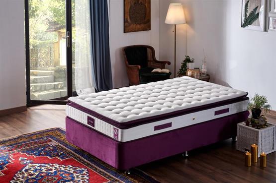 Niron Purple 120x200 Tek Kişilik Pedli Yatak Full Ortopedik Yaylı Yatak