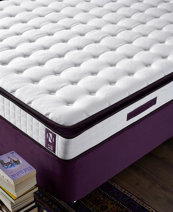 Niron Purple 160x200 Çift Kişilik Pedli Yatak Full Ortopedik Yaylı Yatak