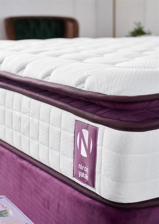 Niron Purple 80x180 Tek Kişilik Pedli Yatak Full Ortopedik Yaylı Yatak