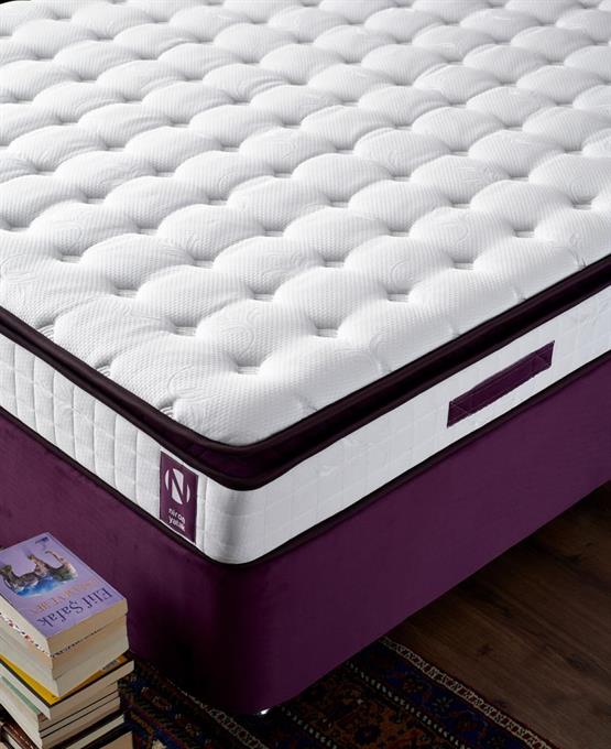 Niron Purple 80x180 Tek Kişilik Pedli Yatak Full Ortopedik Yaylı Yatak