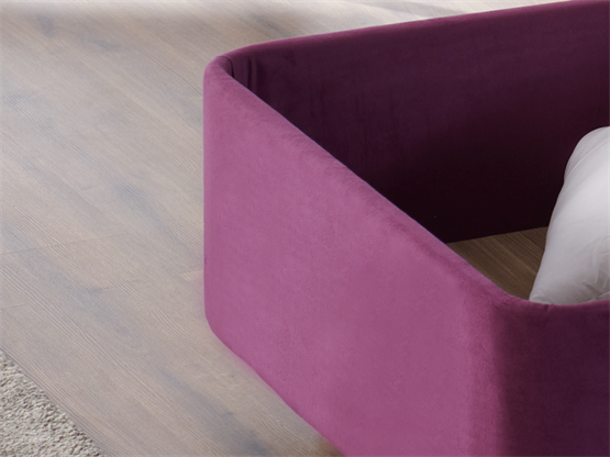 Niron Purple Baza 140x190 cm Çift Kişilik Sandıklı Mor Kumaş Baza Silinebilir Soho Kumaş