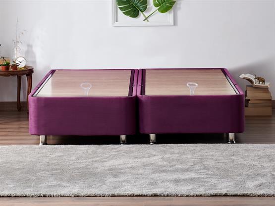 Niron Purple Baza 200x200 cm Çift Kişilik Sandıklı Mor Kumaş Baza Silinebilir Soho Kumaş