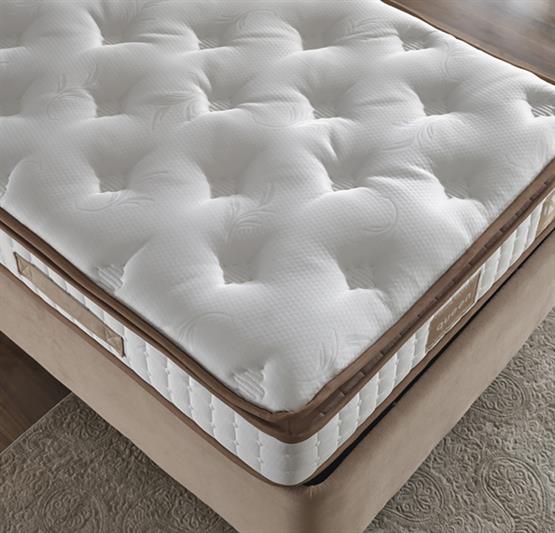 Niron Queen Tek Kişilik Pedli Yatak Seti - Sütlü Kahve Kumaş Baza, Başlık ve Yatak Takımı