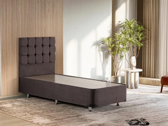 Niron Rama Füme Baza Ve Başlık Seti, Tek Kişilik 100x200 cm Baza Ve Başlık Takımı