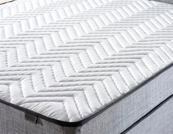 Niron Silver Yatak Baza Başlık Seti 150x200 Çift Kişilik Full Ortopedik Yatak Gri Keten Baza Başlık