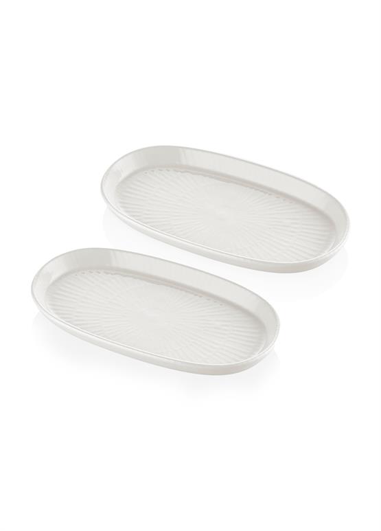 The Mia Noon Oval Servis 2li Krem 26 cm