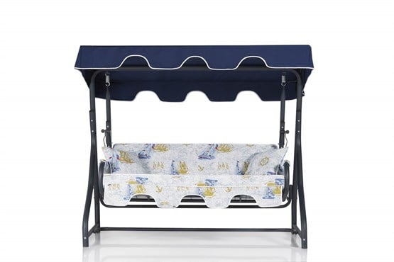 Erinöz Olea 3 Kişilik Bahçe Balkon Teras Salıncağı Minder: Denizci Tente: Lacivert