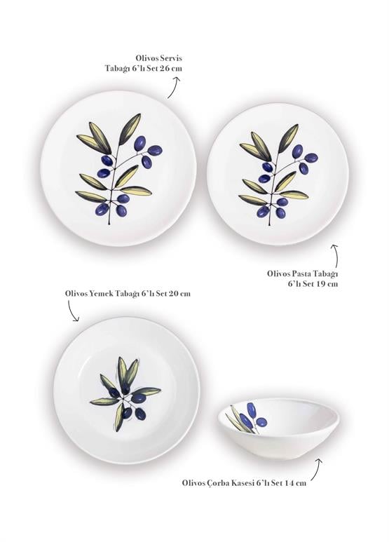 The Mia Olivos 6 Kişilik Yemek Takımı 24 Parça Set 1