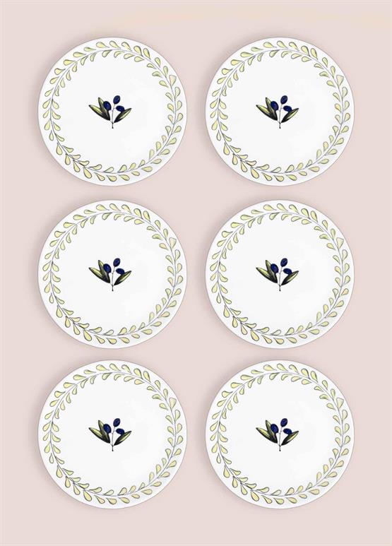 The Mia Olivos Pasta Tabağı 6lı Set 19 cm OVS0002