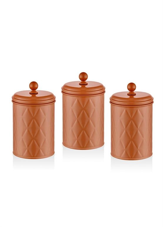 The Mia Prizma Çay Şeker Kahve Kavanozu Terracota 1 Lt