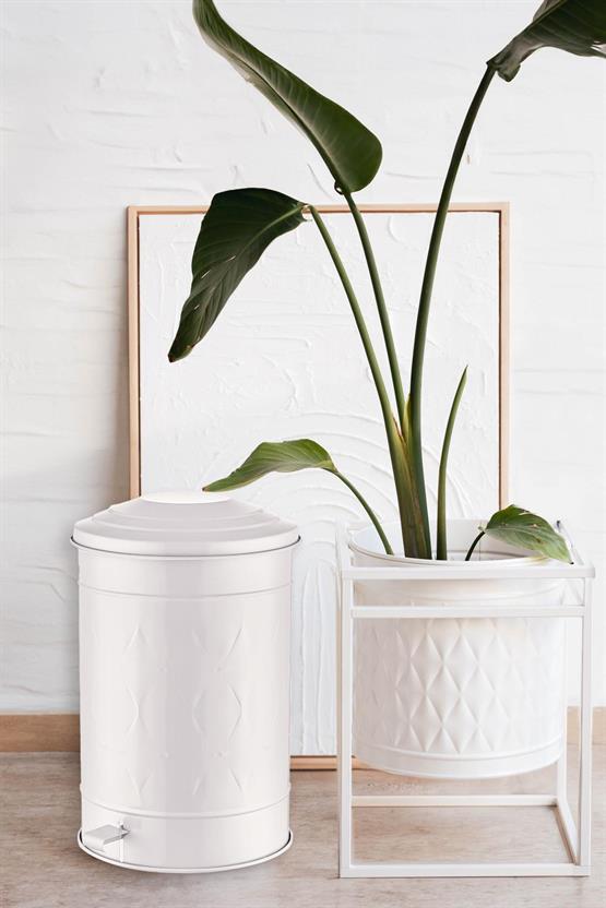 The Mia Prizma Çöp Kovası Mutfak Beyaz 37 Lt