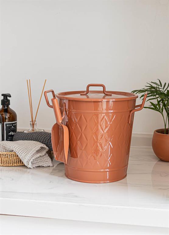 The Mia Prizma Deterjan Saklama Kabı Terracota