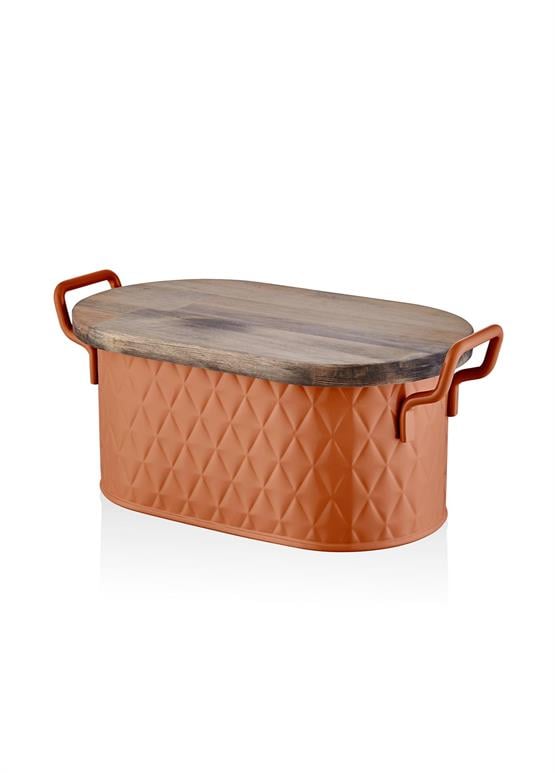 The Mia Prizma Ekmek Saklama Kabı Terracota 40x22x18 cm