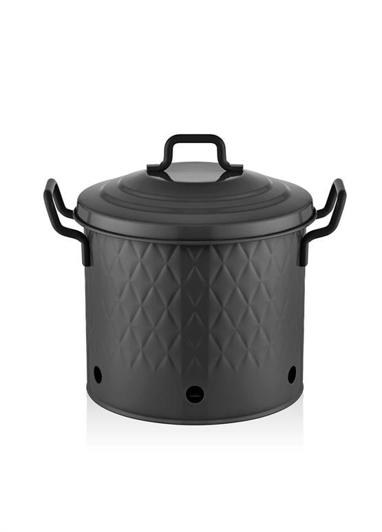 The Mia Prizma Patates Soğan Saklama Kabı Siyah 30x30x30