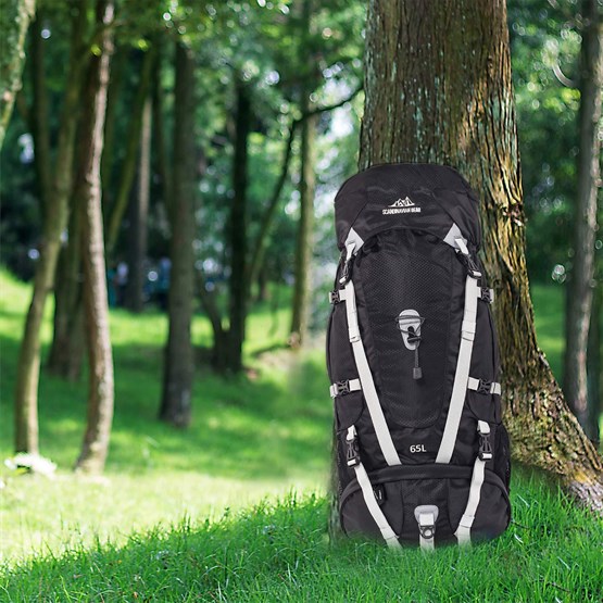 QuickUP Hiking Sırt Çantası 65 Litre-SİYAH-GRİ