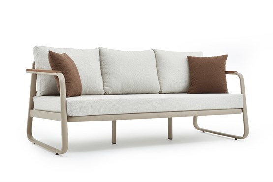 Erinöz Rio Alüminyum Bahçe Oturma Grubu 3+1+1+Yüksek Sehpa - Kum Rengi