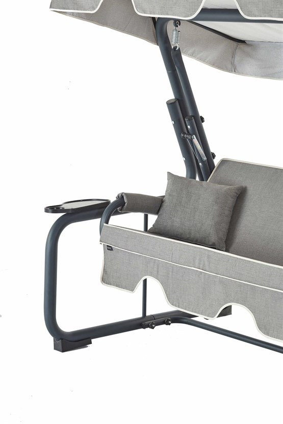 Erinöz Rubus 4 Kişilik Bahçe Balkon Teras Salıncağı - Kırçıllı Gri