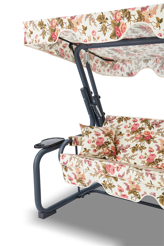 Erinöz Rubus 4 Kişilik Bahçe Balkon Teras Salıncağı - İngiliz Gülü