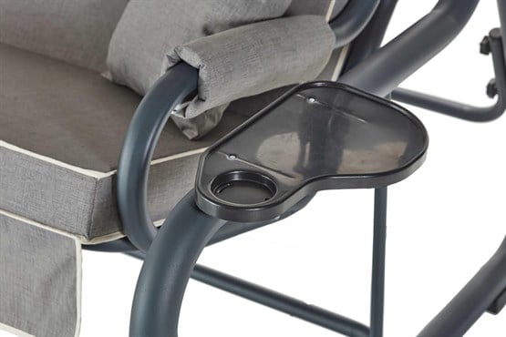 Erinöz Rubus 4 Kişilik Bahçe Balkon Teras Salıncağı - Kırçıllı Gri