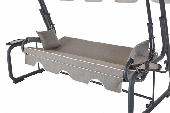 Erinöz Rubus 4 Kişilik Bahçe Balkon Teras Salıncağı - Kırçıllı Gri