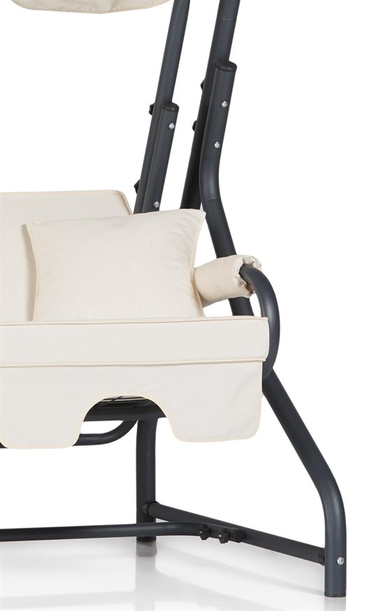 Erinöz Ruta 3 Kişilik Sabit Bahçe Balkon Teras Salıncağı - Ekru