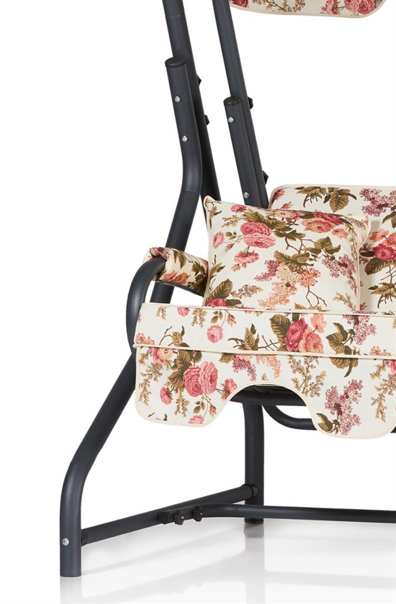 Erinöz Ruta 3 Kişilik Sabit Bahçe Balkon Teras Salıncağı - İngiliz gülü