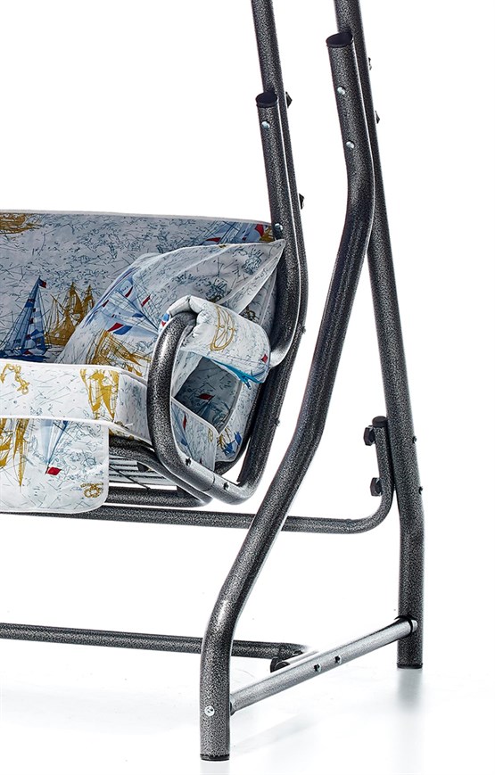 Erinöz Ruta 3 Kişilik Sabit Bahçe Balkon Teras Salıncağı - Minder: Denizci Tente: Lacivert